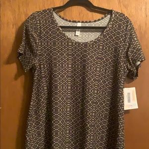 Lularoe Large Classic Tee Black & Tan NEW with tag